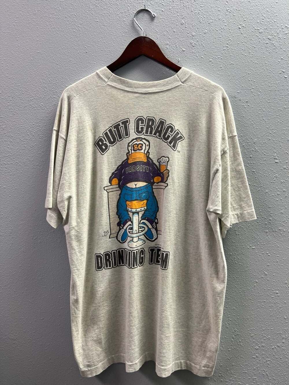 Vintage 90s Butt Crack Sportswear Drinking Team Shirt XXL Funny 0093